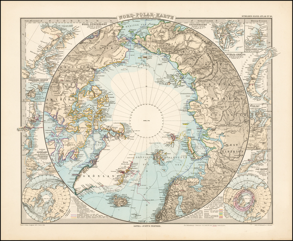 47-Polar Maps Map By Adolf Stieler