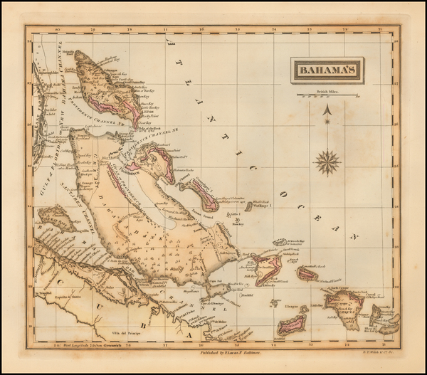 48-Bahamas Map By Fielding Lucas Jr.