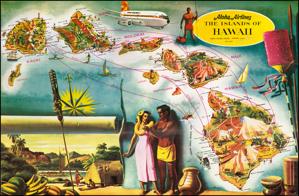 37-Hawaii, Hawaii and Pictorial Maps Map By Donn Allison