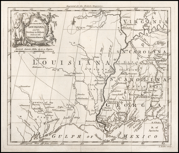 26-South, Louisiana, Southeast, Midwest and Plains Map By British Magazine