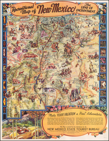 95-New Mexico and Pictorial Maps Map By Wilfred Stedman