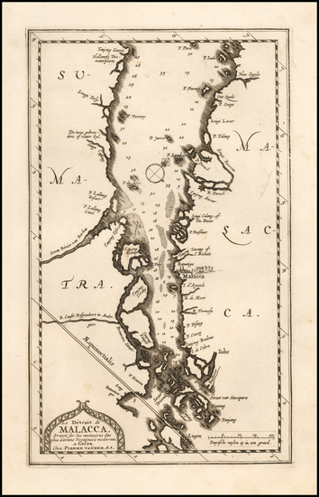 71-Singapore and Malaysia Map By Pieter van der Aa