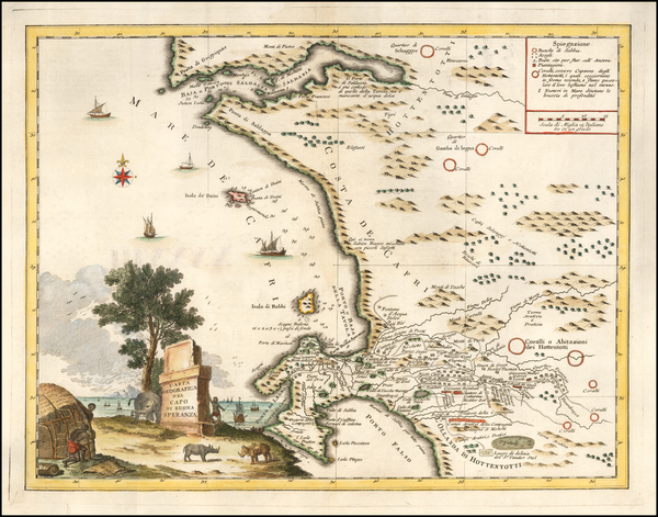 93-South Africa Map By Giambattista Albrizzi