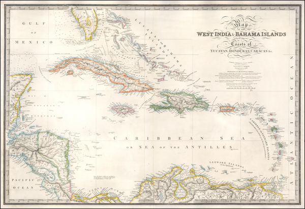 74-Florida, Caribbean, Bahamas and Central America Map By James Wyld