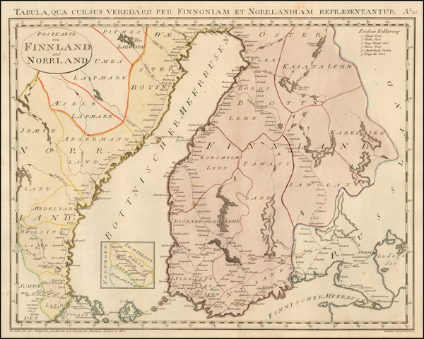 79-Sweden and Finland Map By Franz Johann Joseph von Reilly