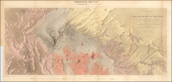 95-Southwest, Arizona, Nevada, New Mexico and California Map By Joseph C. Ives