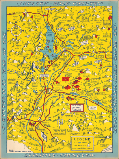 4-Wyoming and Pictorial Maps Map By Lindgren Brothers