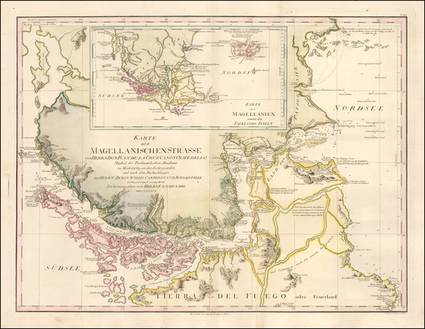 31-Argentina and Chile Map By Franz Anton Schraembl