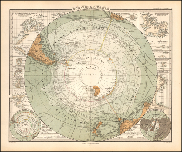 9-Polar Maps Map By Adolf Stieler