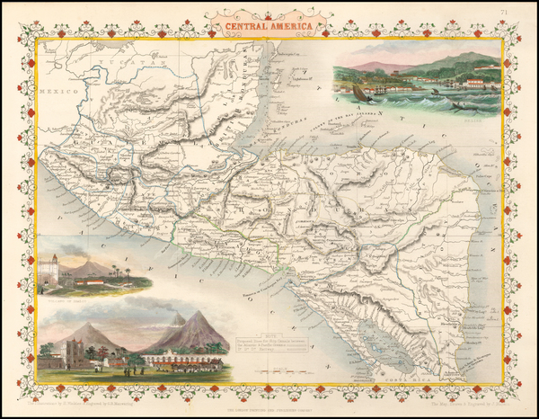 86-Central America Map By John Tallis