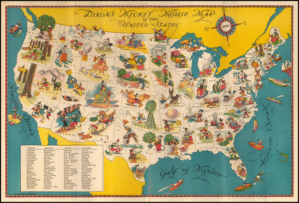 30-United States and Pictorial Maps Map By Walt Disney Enterprises