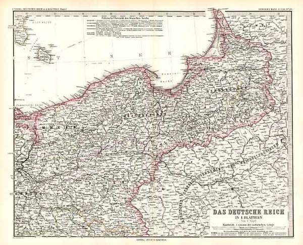 43-Europe, Baltic Countries and Germany Map By Adolf Stieler