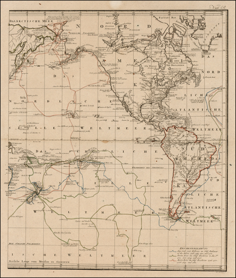 69-World, World and Pacific Map By Franz Anton Schraembl