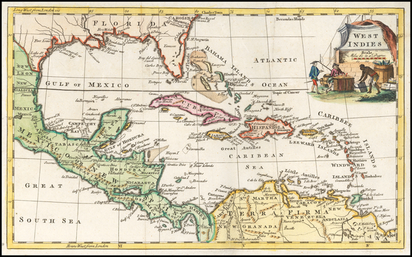 40-Florida and Caribbean Map By Thomas Jefferys