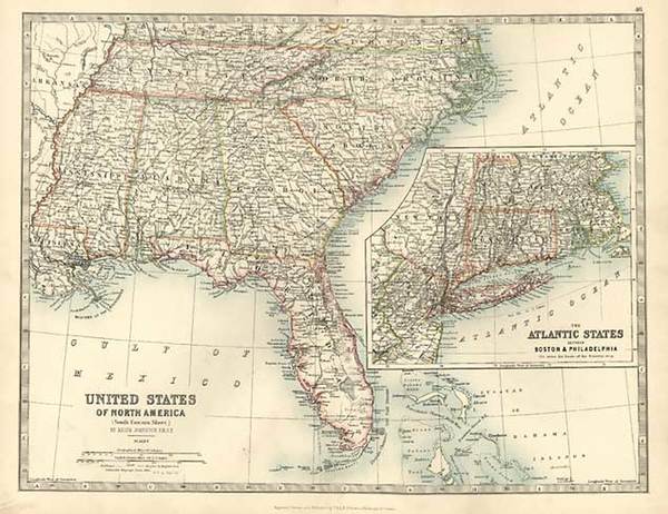 88-South and Southeast Map By W. & A.K. Johnston