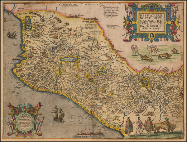 78-Mexico Map By Theodor De Bry / Girolamo Benzoni