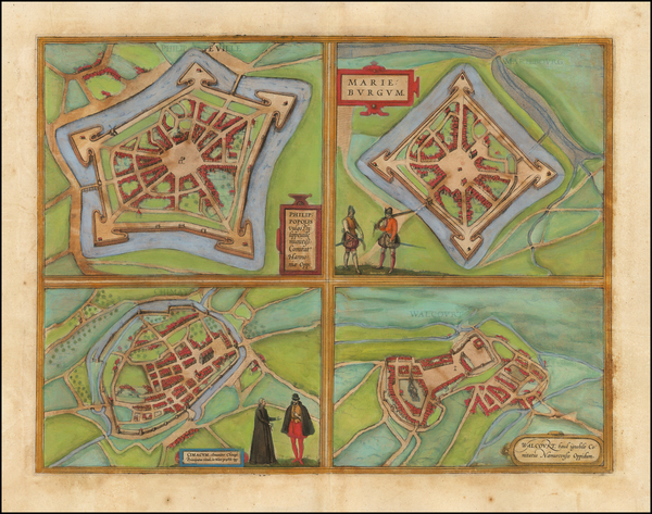 65-Belgium Map By Georg Braun / Frans Hogenberg