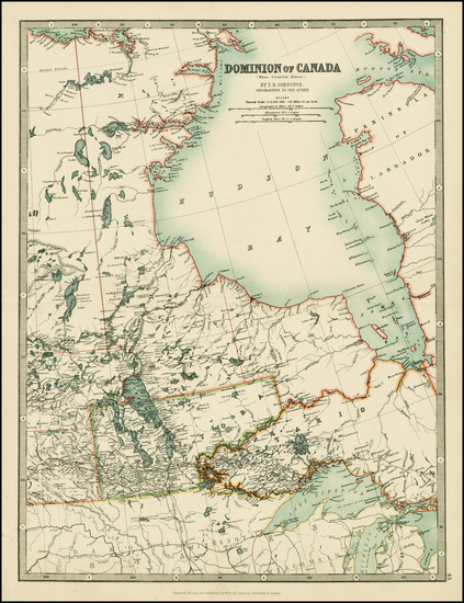 42-Midwest and Canada Map By W. & A.K. Johnston