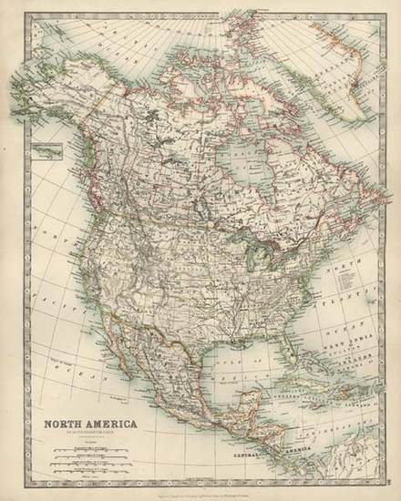 44-North America Map By W. & A.K. Johnston
