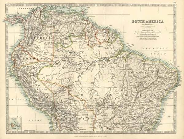 69-South America Map By W. & A.K. Johnston