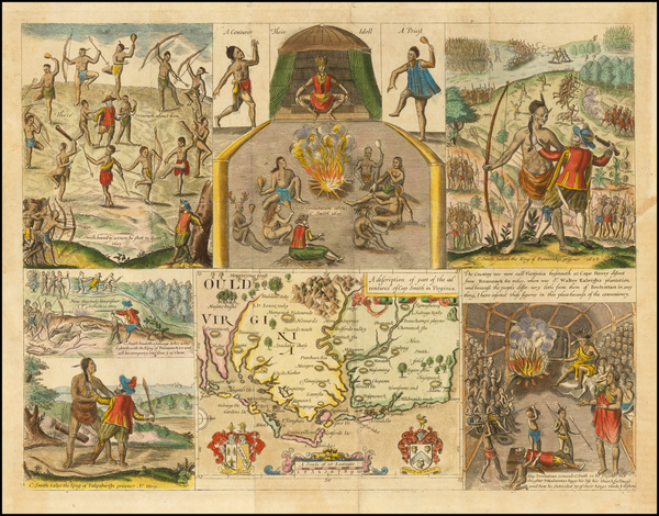 26-Southeast, Virginia and North Carolina Map By John Smith / Robert Vaughan