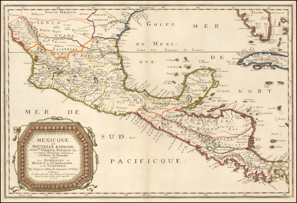 69-Florida and Mexico Map By Nicolas Sanson