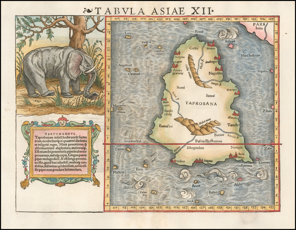 87-India and Sri Lanka Map By Sebastian Munster