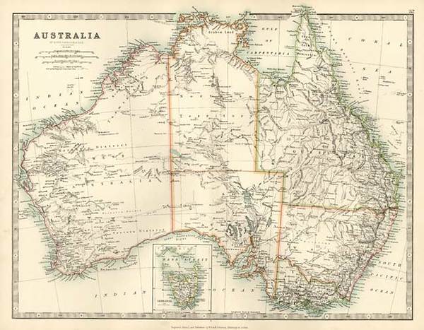 29-Australia & Oceania and Australia Map By W. & A.K. Johnston