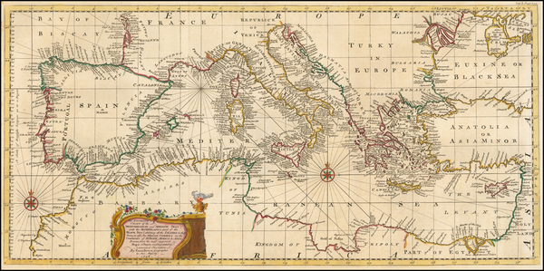 33-Mediterranean Map By Emanuel Bowen