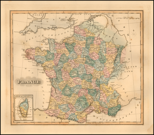 66-France Map By Fielding Lucas Jr.