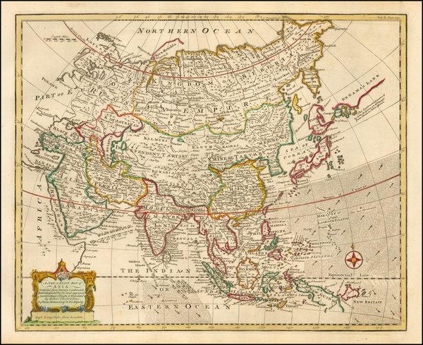 43-Asia and Asia Map By Emanuel Bowen