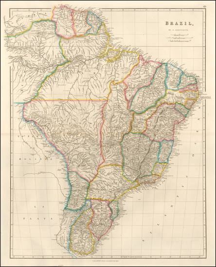 96-Brazil Map By John Arrowsmith