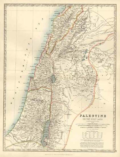 70-Asia and Holy Land Map By W. & A.K. Johnston