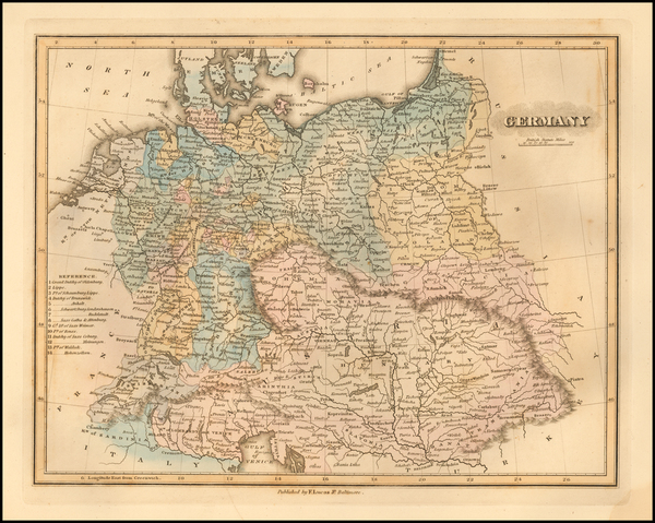 13-Austria and Germany Map By Fielding Lucas Jr.