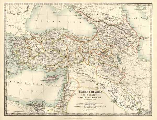 13-Europe, Asia, Middle East, Turkey & Asia Minor and Balearic Islands Map By W. & A.K. Jo