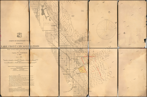 15-Illinois, Indiana and Chicago Map By U.S. Army Corps of Topographical Engineer