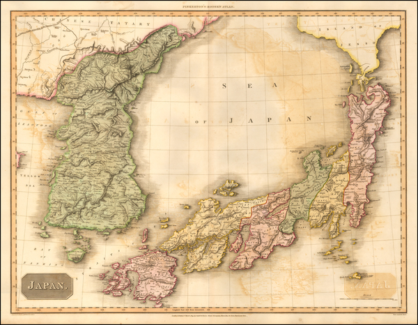 67-Japan and Korea Map By John Pinkerton