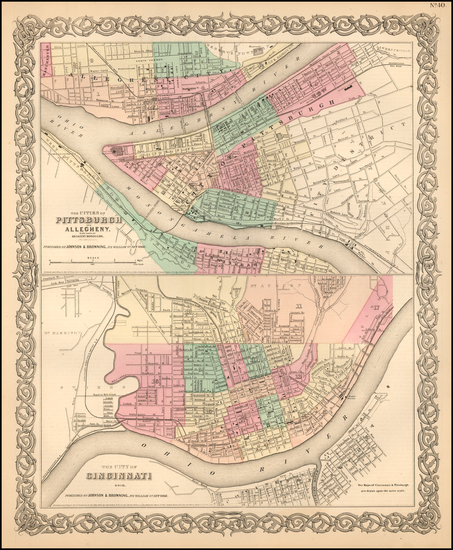 47-Mid-Atlantic, Midwest and Ohio Map By Joseph Hutchins Colton