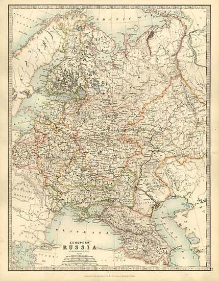 5-Europe and Russia Map By W. & A.K. Johnston