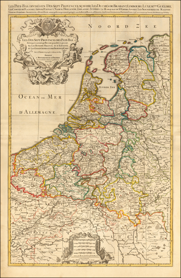 56-Netherlands and Luxembourg Map By Alexis-Hubert Jaillot