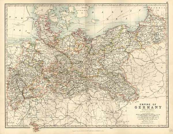 52-Europe, Baltic Countries and Germany Map By W. & A.K. Johnston