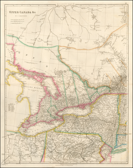 61-New York State, Midwest and Canada Map By John Arrowsmith