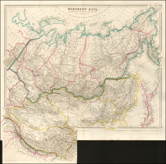 55-China, India, Central Asia & Caucasus and Russia in Asia Map By John Arrowsmith