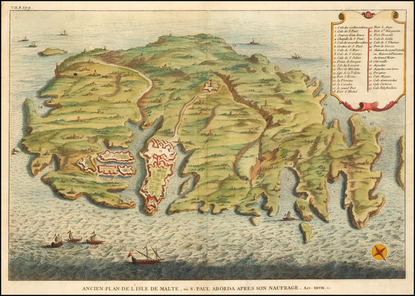 31-Malta Map By Augustin Calmet