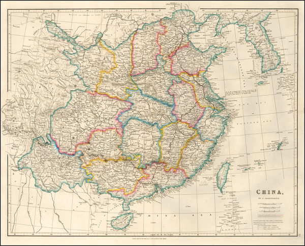 28-China and Korea Map By John Arrowsmith