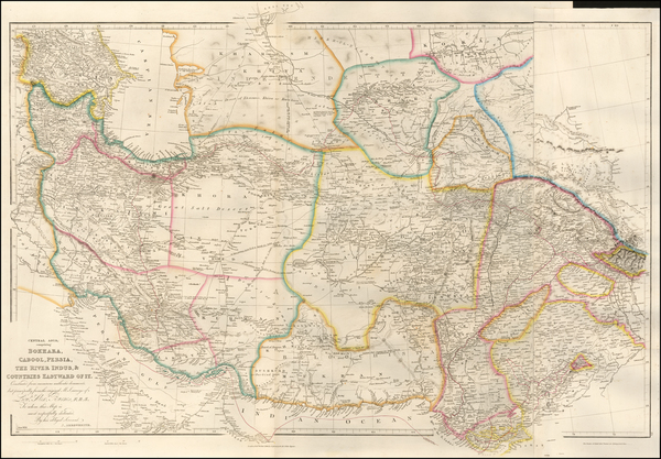 4-India, Central Asia & Caucasus, Middle East and Persia & Iraq Map By John Arrowsmith