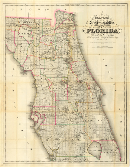 70-Florida Map By G.W.  & C.B. Colton