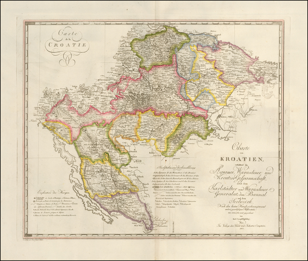 85-Croatia & Slovenia Map By Karl Joseph Kipferling