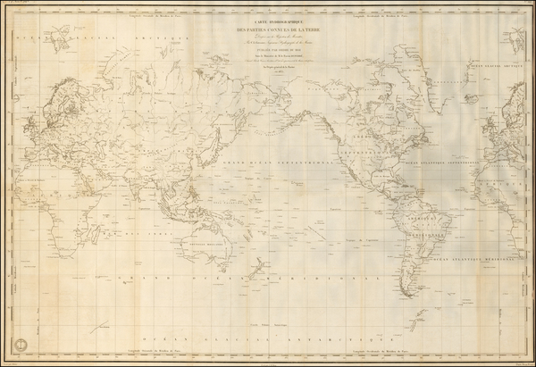 43-World and Polar Maps Map By Depot de la Marine