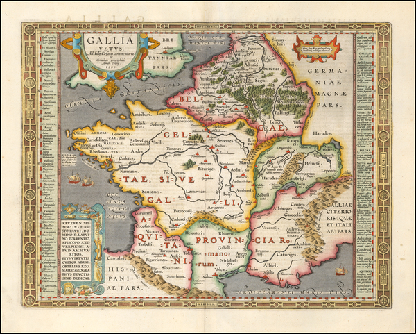 99-France Map By Abraham Ortelius